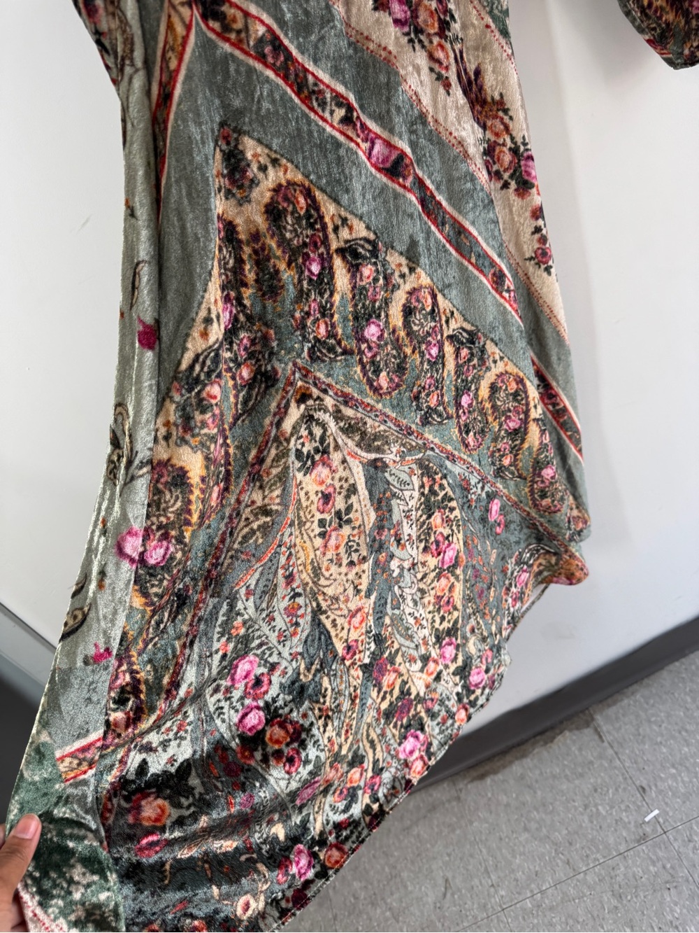 Zara Trafaluc Velvet Midi Dress Paisley Floral Boho Small Whimisgoth Fairy Fall - Picture 4 of 13